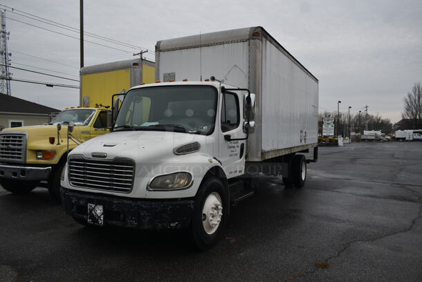 2005 Freightliner M2106 26' Forklift Rated Box Truck. VIN 1FVACXDC35HU97289. Odometer Reads 259,905. GVWR 33,000 Pounds. Vehicle Runs and Drives! Air Tanks are Holding Pressure. Clutch, Transmission, Air Brakes, Lights and Air Conditioning Are Working! Vehicle Runs and Drives! Title In Hand! See Lot 2 For Additional Pictures.