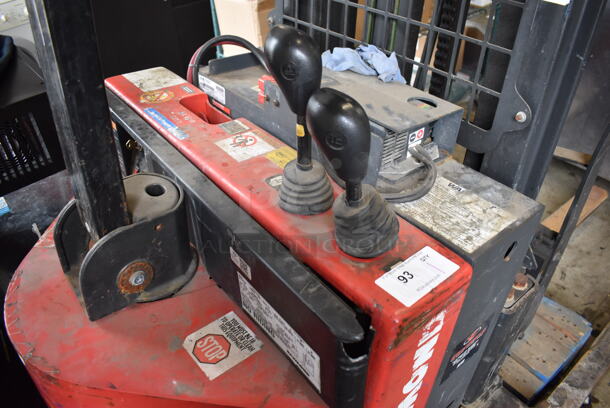 Raymond RSS40 Metal Commercial 6750 Pound Capacity Walkie Straddle Stacker Truck. 85x48x82 - Image 6 of 9