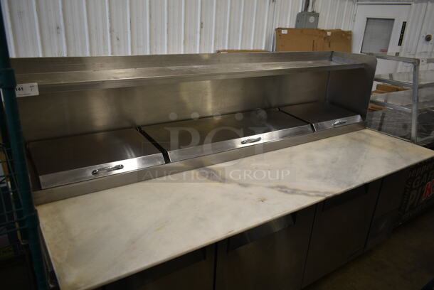 Turbo Air TPR-93SD Stainless Steel Commercial Pizza Prep Table w/ Over Shelf on Commercial Casters. 115 Volts, 1 Phase. Tested and Powers On But Does Not Get Cold - Image 2 of 11