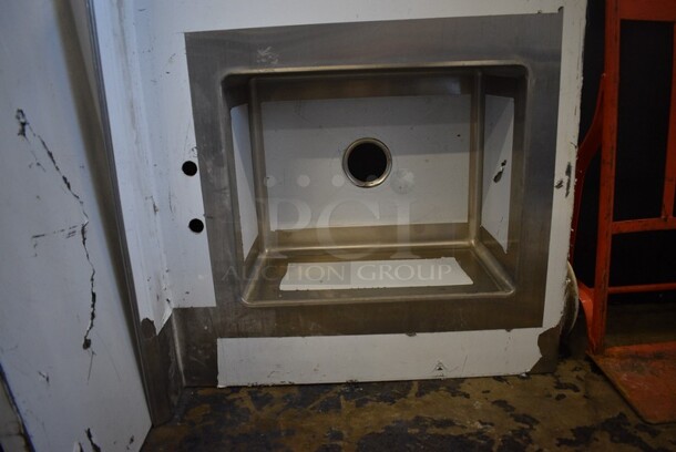 BRAND NEW! Stainless Steel Commercial Table w/ Sink Basin and Back Splash. Does Not Have Legs. 72x30x16. Bay 16x20x11. - Image 3 of 4
