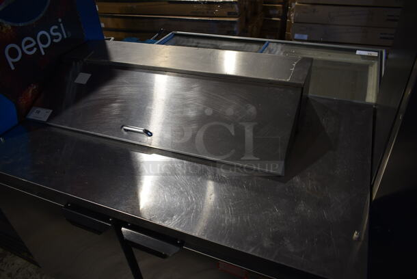 Beverage Air SPE48-10 Stainless Steel Commercial Sandwich Salad Prep Table Bain Marie Mega Top on Commercial Casters. 115 Volts, 1 Phase. Tested and Powers On But Does Not Get Cold - Image 2 of 6