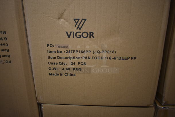 5 Boxes of 24 BRAND NEW! Vigor 247FP166PP 1/6 Size 6" Deep Translucent Polypropylene Food Pan. 5 Times Your Bid! - Image 3 of 4