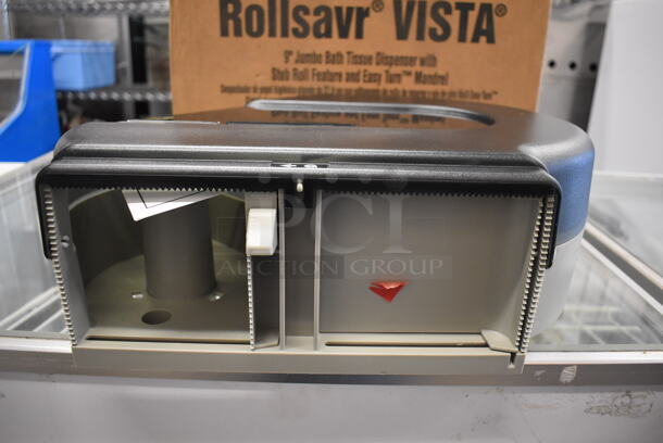 2 Various BRAND NEW IN BOX! Poly Wall Mount Toilet Paper Dispensers; Rollsavr Vista Junior 58250 and Rollsavr Vista 58150. Includes 19x5x11, 16x6x12. 2 Times Your Bid! - Image 12 of 12