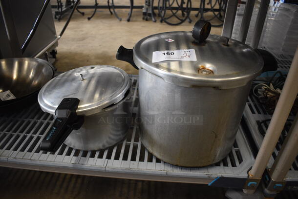 2 Metal Pots w/ Lids. 17x14x14, 17x12x7. 2 Times Your Bid!