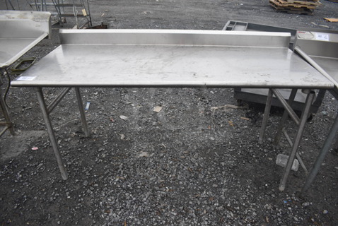 Stainless Steel Table w/ Back Splash. 72x30x42