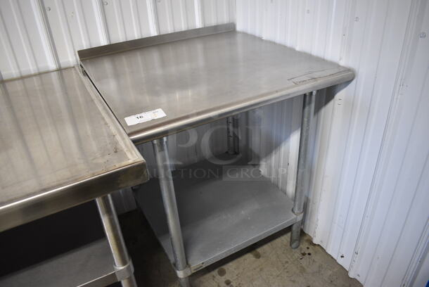 Stainless Steel Table w/ Back Splash and Metal Under Shelf. 30x30x36 - Image 2 of 4