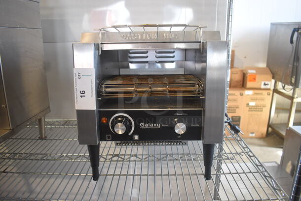 Galaxy TT-300A Commercial Stainless Steel Electric Countertop Conveyor Toaster Oven on Black Legs. 120V. Tested and Working!