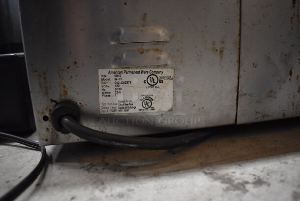 American Permanent Ware W-3V Stainless Steel Commercial Countertop Food Warmer. 120 Volts, 1 Phase. 14.5x24x9. Tested and Working! - Image 4 of 5