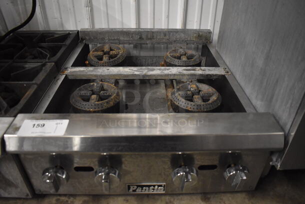 Pantin Stainless Steel Commercial Countertop Natural Gas Powered 4 Burner Range. Missing Grates. 24x29x10