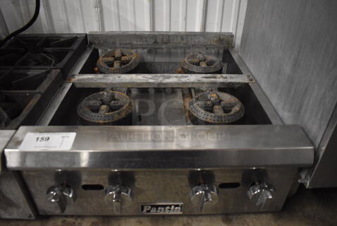 Pantin Stainless Steel Commercial Countertop Natural Gas Powered 4 Burner Range. Missing Grates. 24x29x10