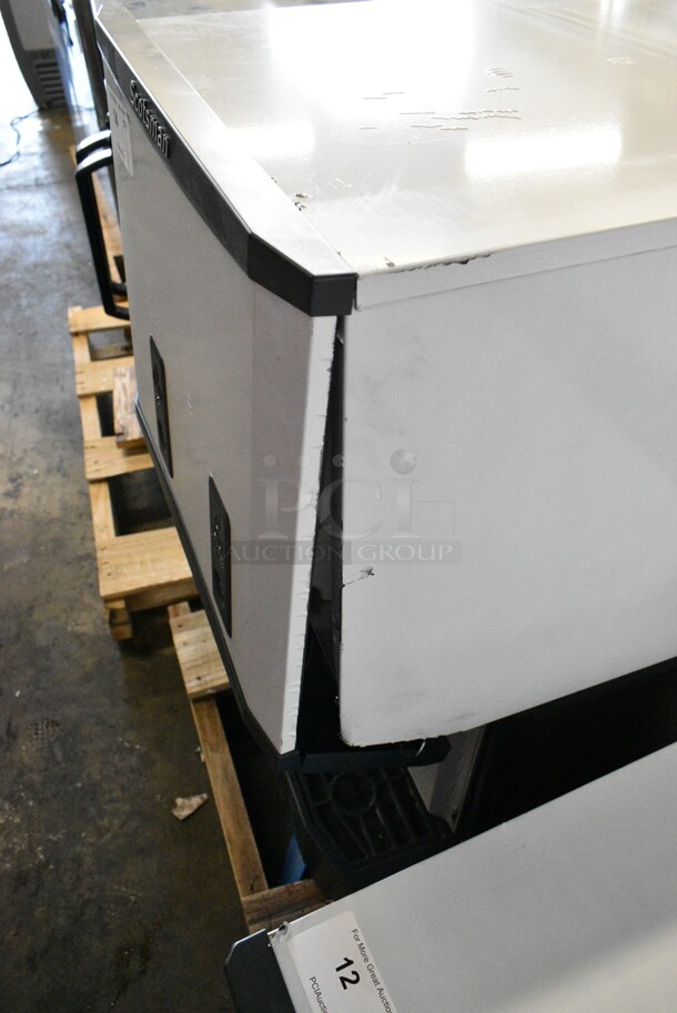 BRAND NEW SCRATCH AND DENT! 2024 Scotsman HID525AB-1A Stainless Steel Commercial Meridian Countertop Ice Machine and Water Dispenser with Push Button Dispensing - 25 lb. Bin Storage. 115 Volts, 1 Phase.  - Image 5 of 8