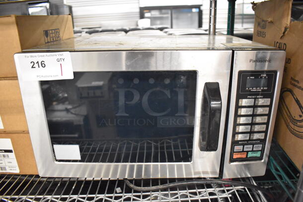Panasonic NE-1054F Stainless Steel Commercial Countertop Microwave Oven. 120 Volts, 1 Phase. 20x14x12