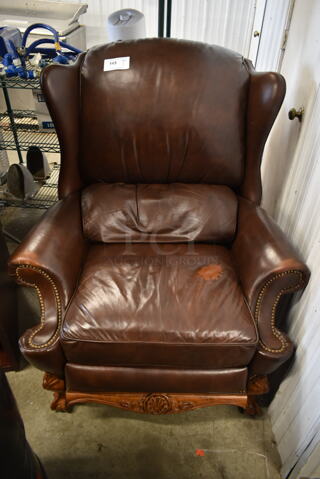 Brown Faux Leather Arm Chair.