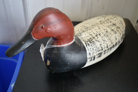 VINTAGE Hand Carved Brune Redheaded Canvasback Drake Duck Decoy