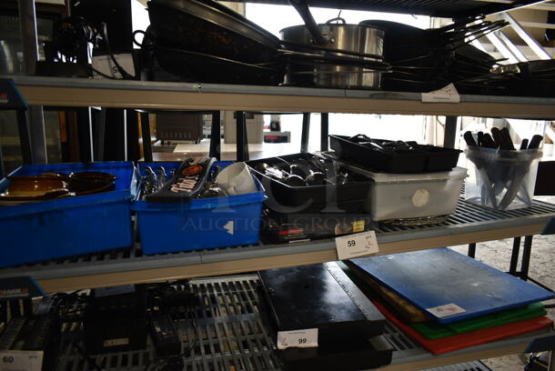 ALL ONE MONEY! Tier Lot of Various Items Including Silverware, Ceramic Soup Crocks and Bar Mat. - Image 1 of 5