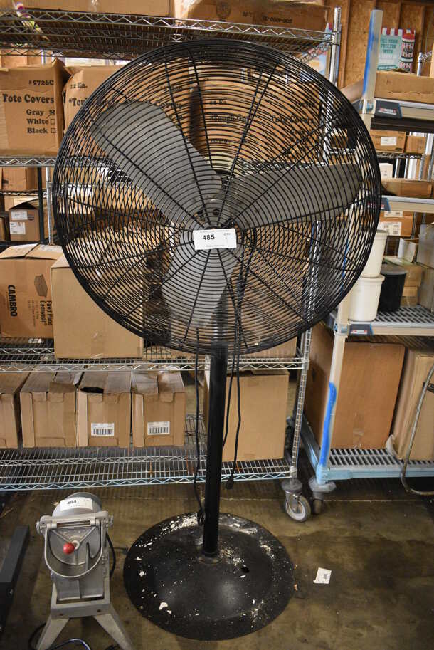 Black Metal Floor Style Fan. 31x28x68. Tested and Working!