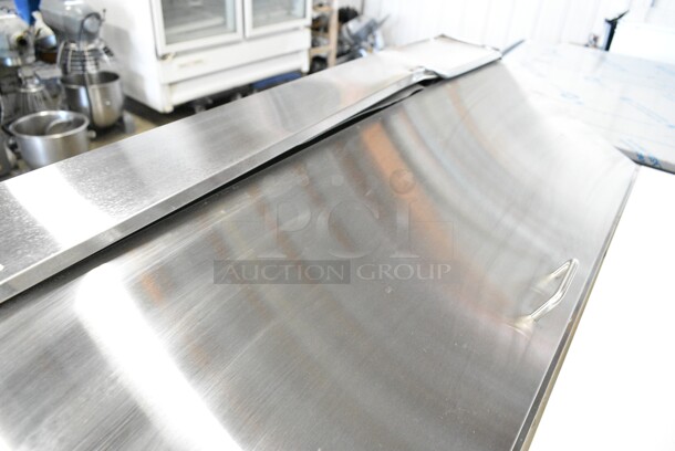 BRAND NEW SCRATCH AND DENT! 2023 Avantco 178APT48HC Stainless Steel 48" 2 Door Refrigerated Sandwich Prep Table. 115 Volts, 1 Phase. Tested and Working! - Image 4 of 9