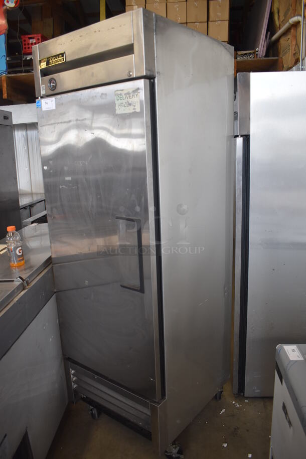 2013 True T-23F ENERGY STAR Stainless Steel Commercial Single Door Reach In Freezer w/ Poly Coated Racks on Commercial Casters. 115 Volts, 1 Phase. 27x30x83. Tested and Working! - Image 3 of 7