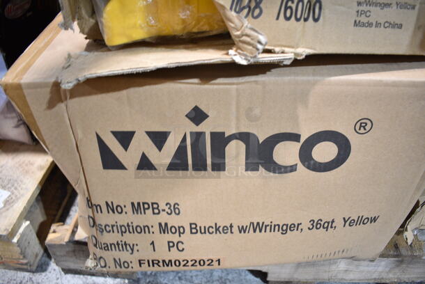 PALLET LOT of 20 BRAND NEW Items/Boxes Including 9 Winco Steamer Baskets, 3 Winco MPB-36R Mop Bucket, Winco C-RTC Cover. 20 Times Your Bid! - Image 9 of 12