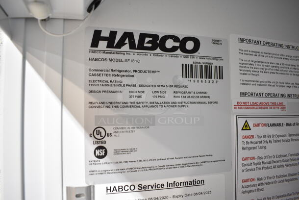 2019 Habco SE18 Metal Commercial Single Door Reach In Cooler Merchandiser w/ Poly Coated Racks. 115 Volts, 1 Phase. Tested and Working! - Image 3 of 3