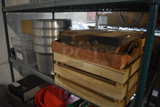 ALL ONE MONEY! Tier Lot of Various Items Including Metal Bins and Wooden Crates!