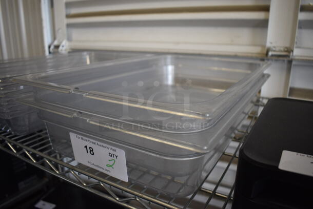 ALL ONE MONEY! Lot of 2 Clear Poly Full Size Drop In Bins. 1/1x4 - Image 2 of 3