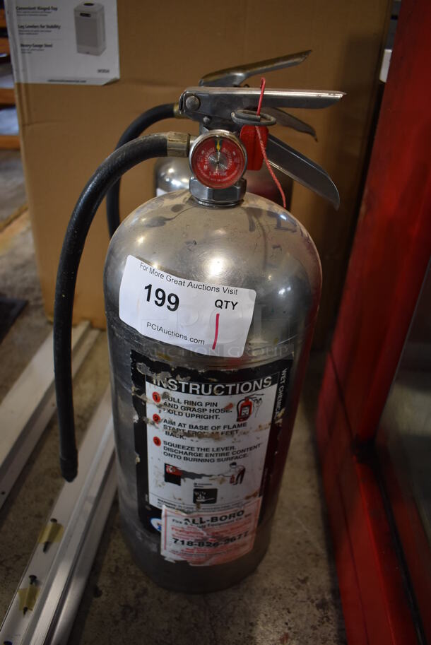 Badger Wet Chemical Fire Extinguisher. 7x7x20. Buyer Must Pick Up - We Will Not Ship This Item. 