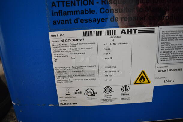 AHT RIO S 100 Metal Commercial Novelty Ice Cream Freezer Merchandiser on Commercial Casters. 115 Volts, 1 Phase. Tested and Working! - Image 5 of 5