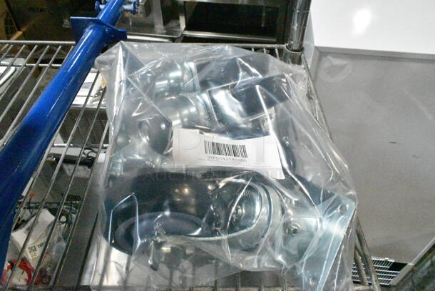 2 BRAND NEW SCRATCH AND DENT! Items Including HP0042189300 Vulcan 00-421893-000G1 Plate Mount Caster - 4/Set and Blue Handles. 2 Times Your Bid!  - Image 3 of 7