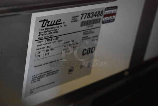2013 True TRCB-52 Stainless Steel Commercial 2 Drawer Chef Base on Commercial Casters. 115 Volts, 1 Phase. 52x32x25. Tested and Working! - Image 5 of 5