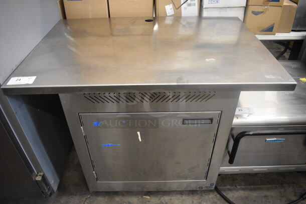 Stainless Steel Food Bar on Commercial Casters. 44x30x34
