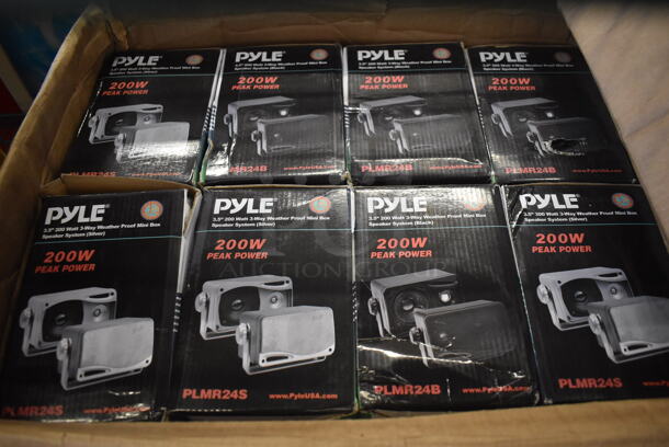 8 BRAND NEW IN BOX! Sets of 2 Pyle PLMR24B 3 Way Mini Box Speakers. 6x3.5x3.5. 8 Times Your Bid! - Image 5 of 7