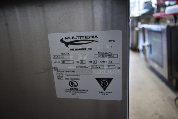 Multiteria CLSX-R-2 Stainless Steel Commercial Floor Style Electric Powered Steam Table w/ Sneeze Guard on Commercial Casters. 120 Volts, 1 Phase. Tested and Working! - Image 5 of 6