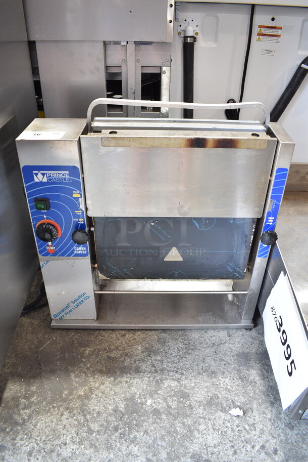 BRAND NEW SCRATCH AND DENT! Prince Castle 297-T12P Stainless Steel Commercial Countertop Slim Line Vertical Contact Toaster. 115 Volts, 1 Phase.  Tested and Working! - Image 2 of 7