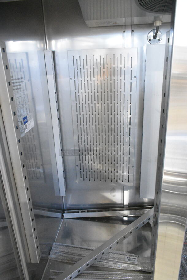 BRAND NEW SCRATCH AND DENT! 2024 Avantco 178SS2FHC Stainless Steel Commercial 2 Door Reach In Cooler w/ Poly Coated Racks. 115 Volts, 1 Phase. Tested and Does Not Power On - Image 3 of 6
