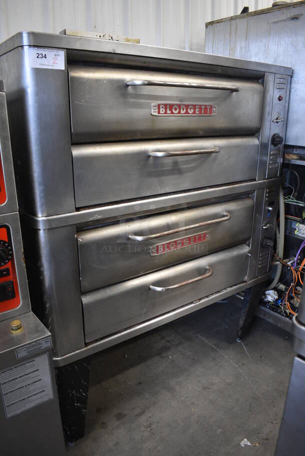 2 Blodgett Model 911-P-S Stainless Steel Commercial Single Deck Natural Gas Powered Pizza Ovens on Metal Legs. 51x29x67. 2 Times Your Bid! - Image 2 of 11
