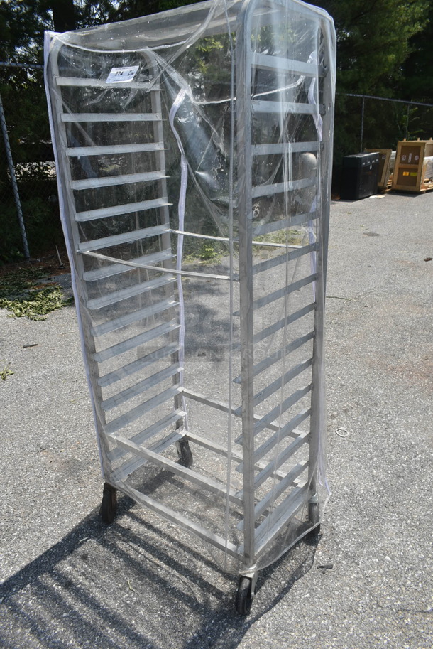 Metal Commercial Pan Transport Rack w/ Clear Cover on Commercial Casters. - Image 3 of 5