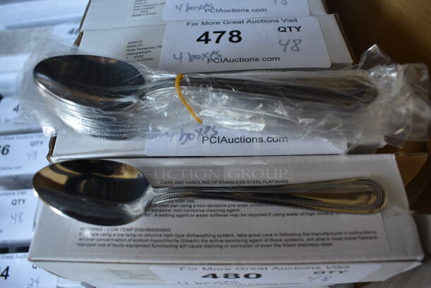 48 BRAND NEW IN BOX! Winco 0005-01 Stainless Steel Dots Teaspoons. 6.25