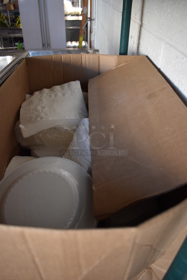 ALL ONE MONEY! Tier Lot of Various Items Including Stainless Steel Drop In Bins and Paper Product - Image 4 of 10