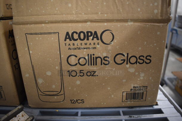 3 Boxes of 12 BRAND NEW IN BOX! Acopa Collins Glasses. Missing 4 Glasses. 2.5x2.5x6.5. 3 Times Your Bid! - Image 4 of 4