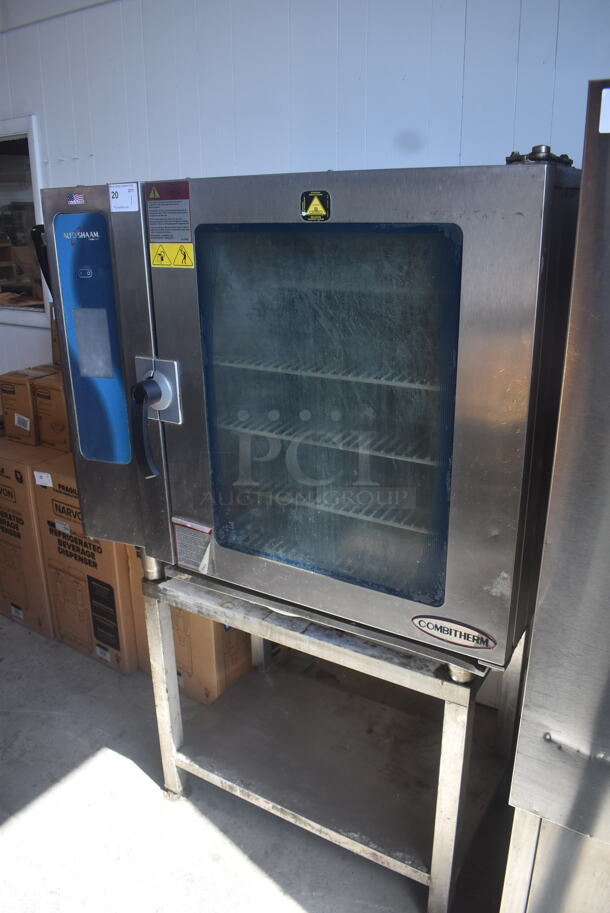 2014 Alto-Shaam Commercial Stainless Steel Gas Powered Combitherm With Polycoated Racks On Galvanized Legs. 208-250 Volt 3 Phase