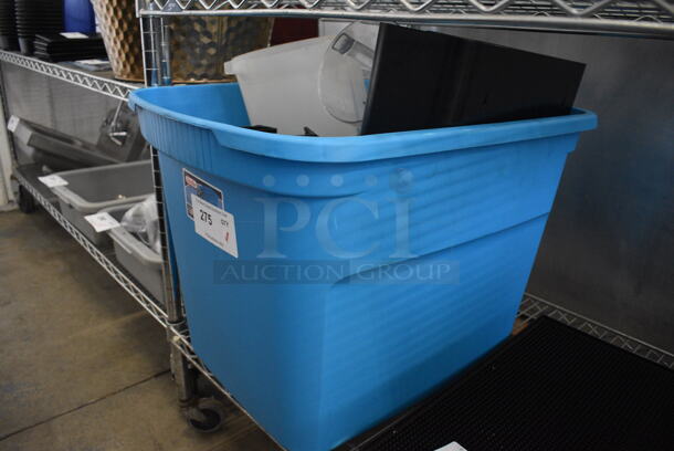 ALL ONE MONEY! Lot of Various Items Including Poly Pitchers and Office Paper Organizers in Blue Bin! - Image 3 of 4