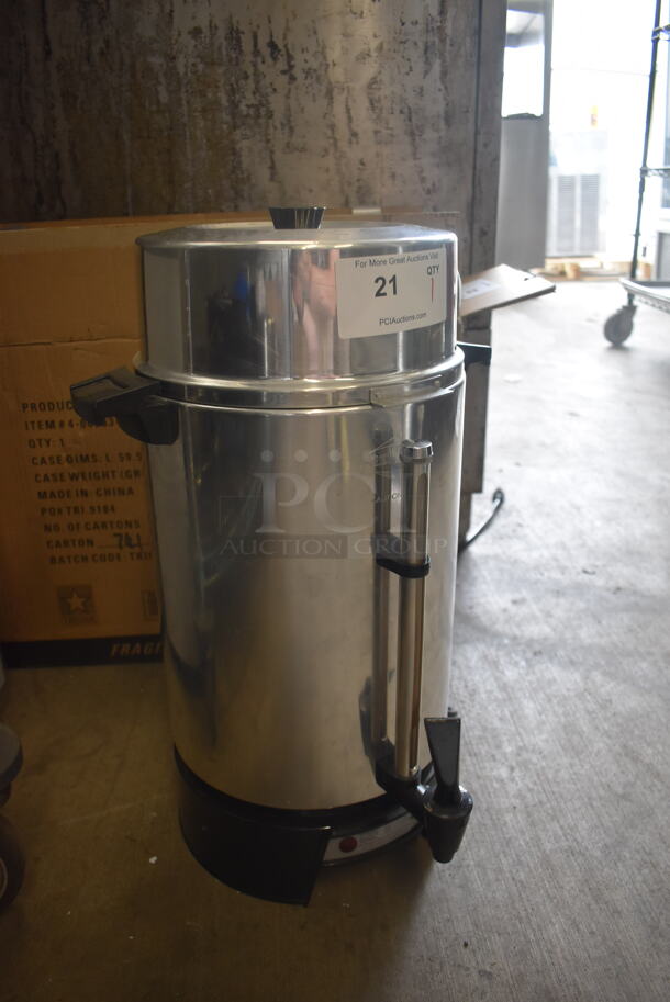 West Bend Stainless Steel Countertop Coffee Perculating Urn and Dispenser 120 Volt 1 Phase. Tested and Working!  - Image 2 of 7