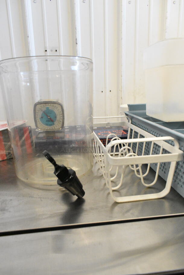 ALL ONE MONEY! Lot of 5 Poly Items; Beverage Holder Dispenser, Silverware Bin, Bowl and Drop In Bin.  - Image 5 of 6