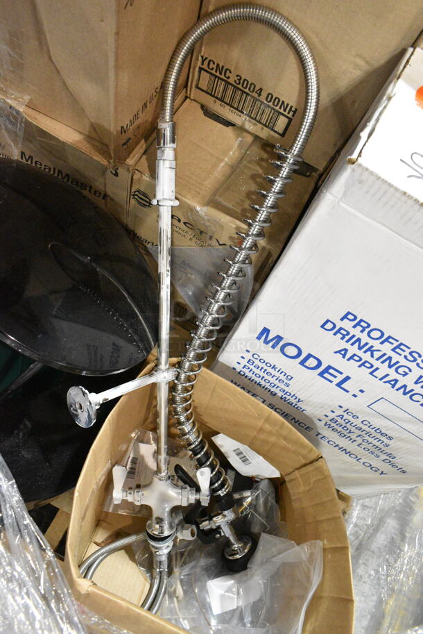 12 BRAND NEW Boxes Including YCNC-1670-00DZ Pactiv MealMaster 16 5/8" x 7 5/16" x 2 5/16" Full Slab Black Rib Container - 80/Case, 128YCNC1670HDDZ Take Out Containers, 1280CNC3002000 Take out Containers, 790FILTER22KIT C Pure AQUAKING22 20" Dual Cartridge Water Filtration System - 10 Micron Rating and 3 GPM, HP0049888021 Vulcan 00-976687-0N36A Natural Gas Pilot Assembly, HP0049948800 Vulcan 00-499488-00001 Thermostat, HP8068077 Frymaster 8068077 Motor Assy,Mdlr Bl W/Term Cl B, HP8103745 Frymaster 8103745 Coupler,Snapfast 3/4" B533-2/3. 12 Times Your Bid!  - Image 12 of 12