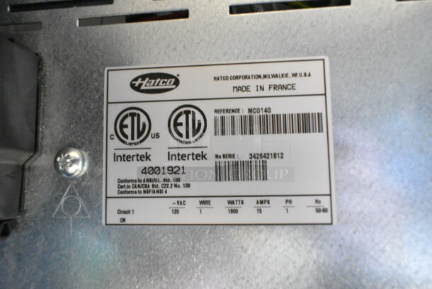 BRAND NEW SCRATCH AND DENT! Hatco MCG14G Multi Contact Panini Sandwich Grill with Grooved Cast Iron Plates - 13 3/4" x 9" Cooking Surface - 120 Volts, 1 Phase. Tested and Working! - Image 5 of 5
