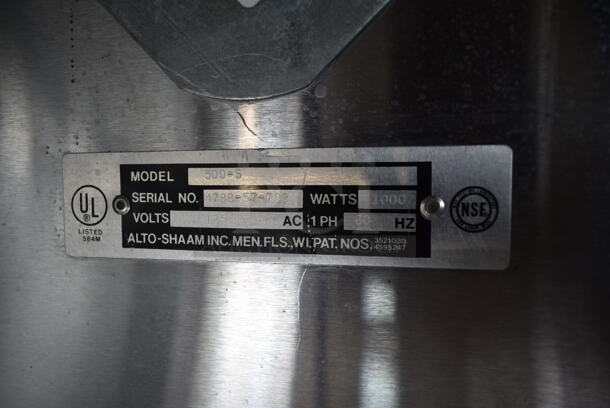 Alto Shaam 500-S Stainless Steel Commercial Heated Holding Cabinet on Commercial Casters. 125 Volts, 1 Phase. Tested and Working! - Image 5 of 5
