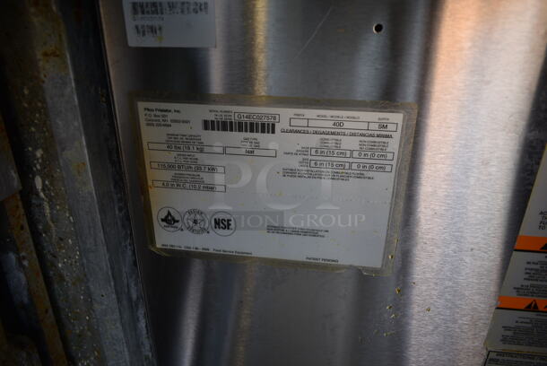 2014 Pitco Frialator 40D Stainless Steel Commercial Floor Style Natural Gas Powered Deep Fat Fryer on Commercial Casters. 115,000 BTU.  - Image 8 of 9