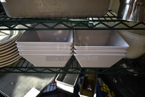 7 White Square Bowls.. 7 Times Your Bid!