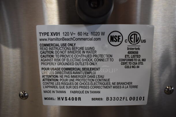 Hamilton Beach XV01 Stainless Steel Commercial Countertop Vacuum Sealer. 120 Volts, 1 Phase. 19x13x6. Tested and Working! - Image 7 of 7